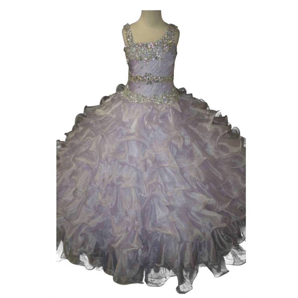 NEW LITTLE ROSIE girl's glitz pageant dress in lilac